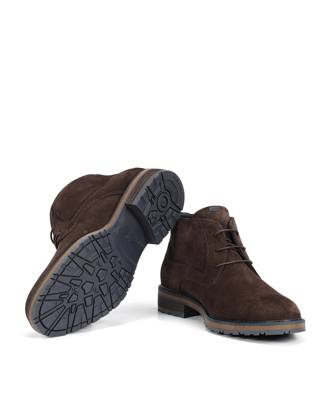 Botins Fabricados em Camurça Castanho-4