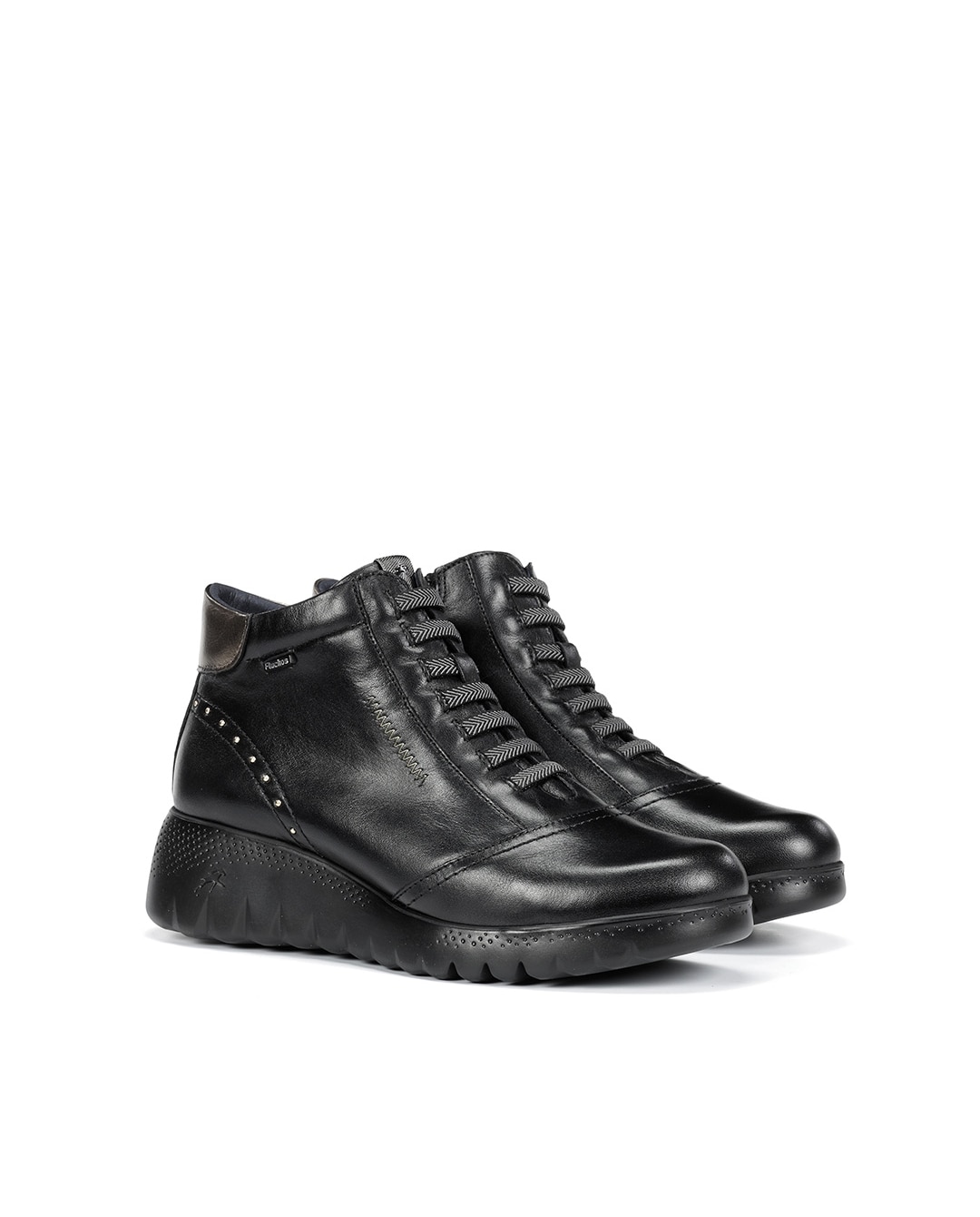 Botins Fabricados em Pele Preto / Crómio-2