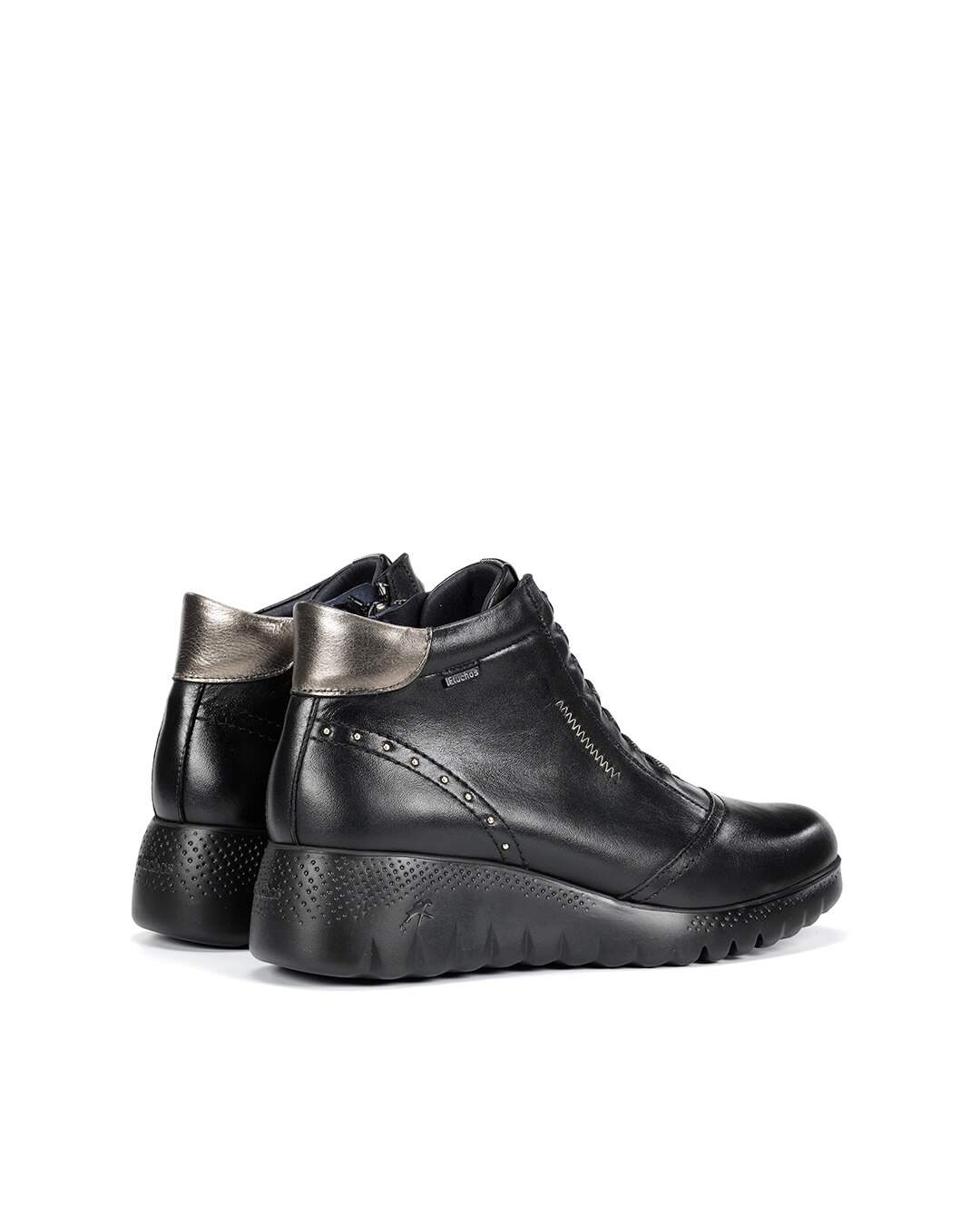 Botins Fabricados em Pele Preto / Crómio-3