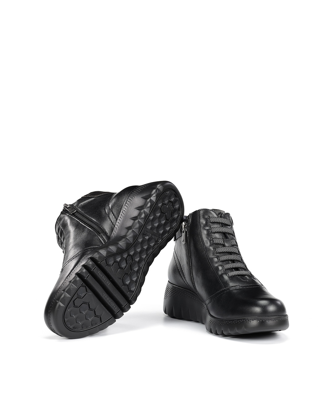 Botins Fabricados em Pele Preto / Crómio-4