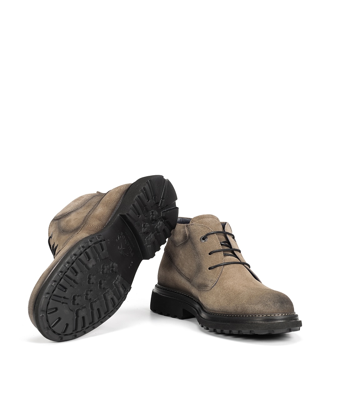 Botins Fabricados em Camurça Castanho-4