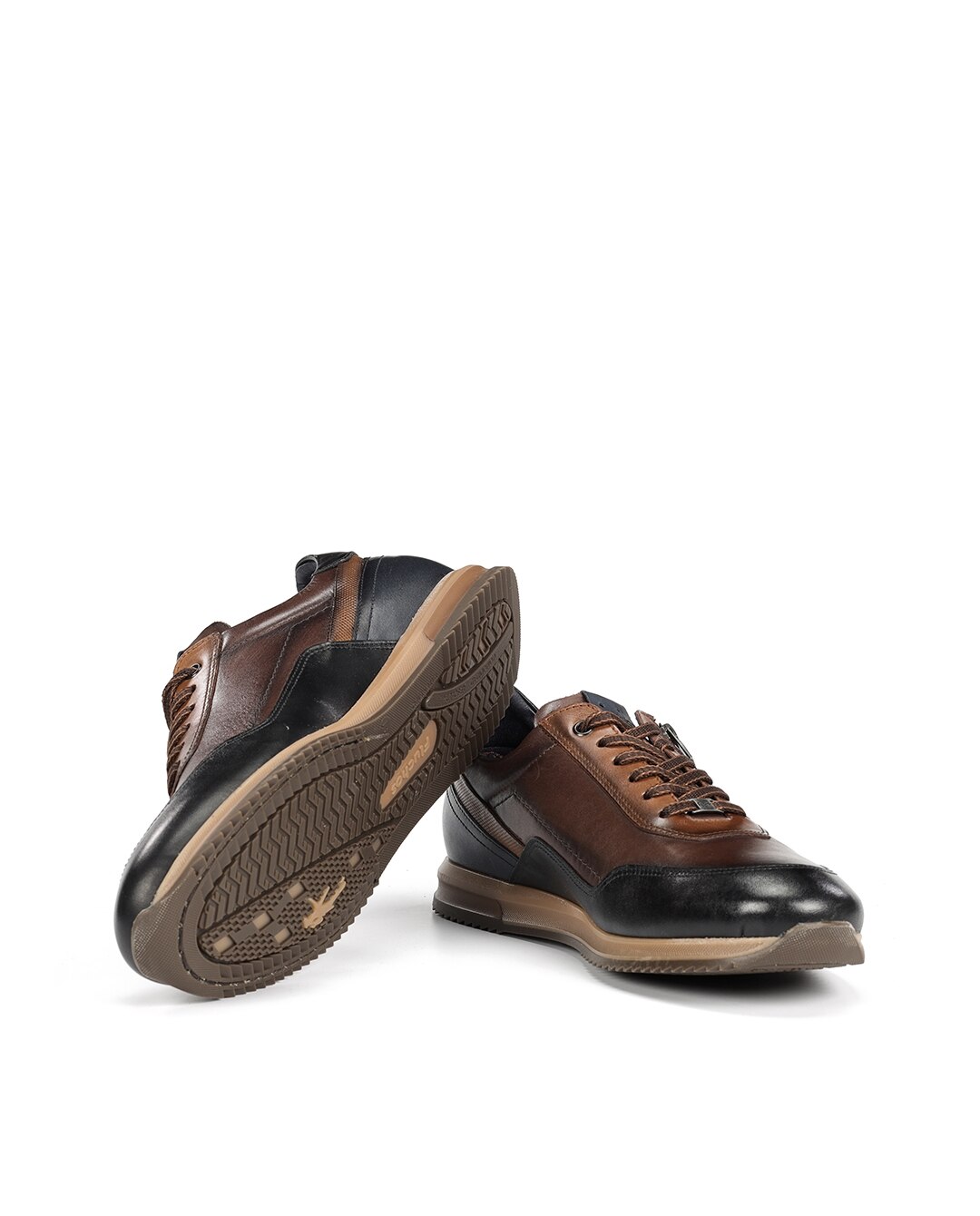 Sapatos de Cordões Fabricados em Pele Castanho-claro-4