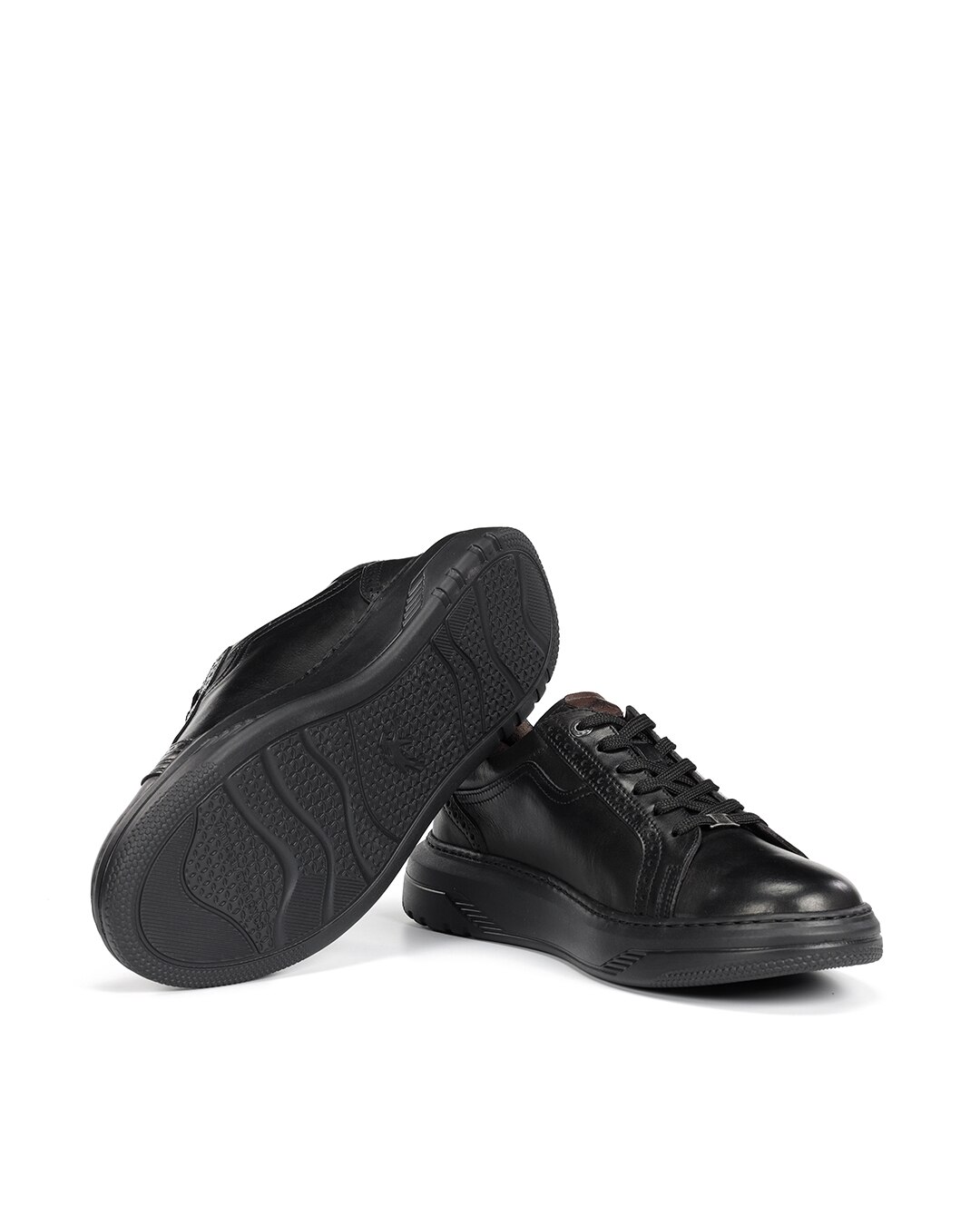 Sapatos de Cordões Fabricados em Pele Preto brilhante-4
