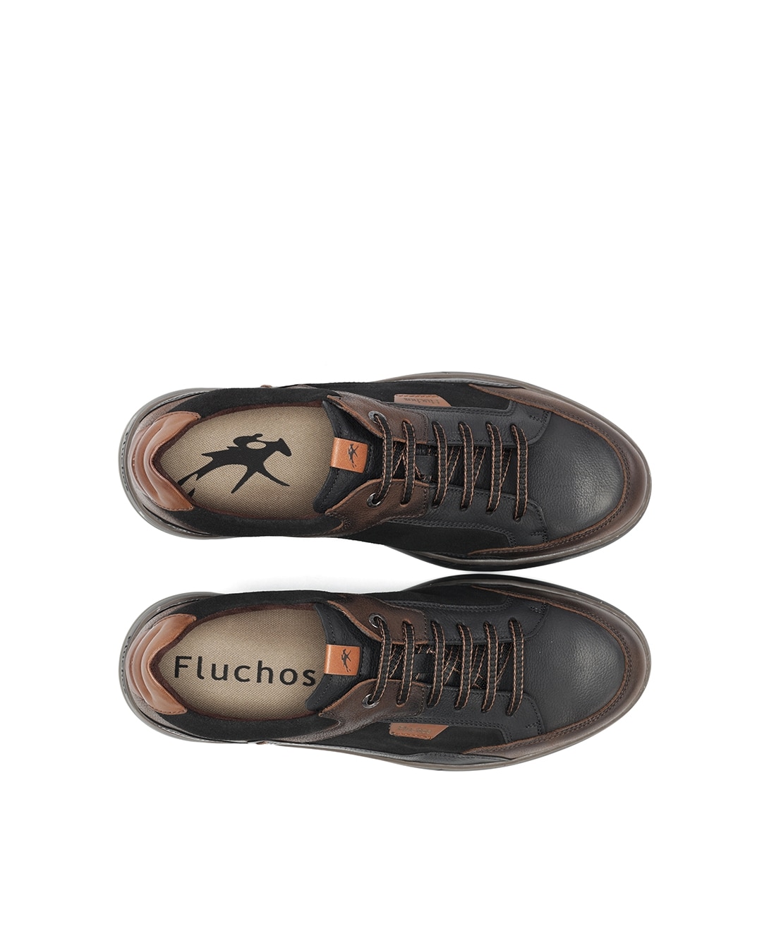 Sapatos de Cordões Fabricados em Nobuck Cinzento / Preto-5