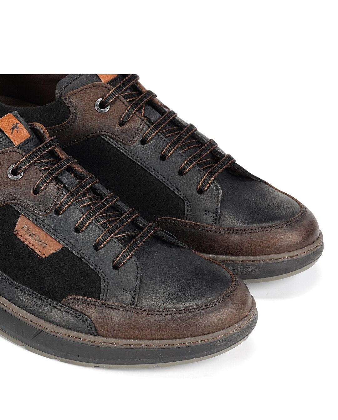 Sapatos de Cordões Fabricados em Nobuck Cinzento / Preto-6