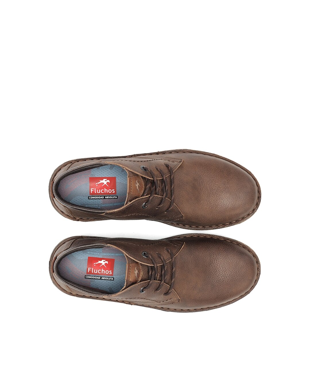 Botins Fabricados em Pele Castanho-5