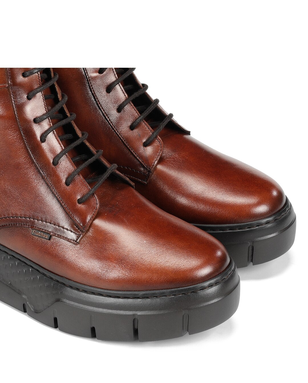 Botins Fabricados em Pele Castanho-6