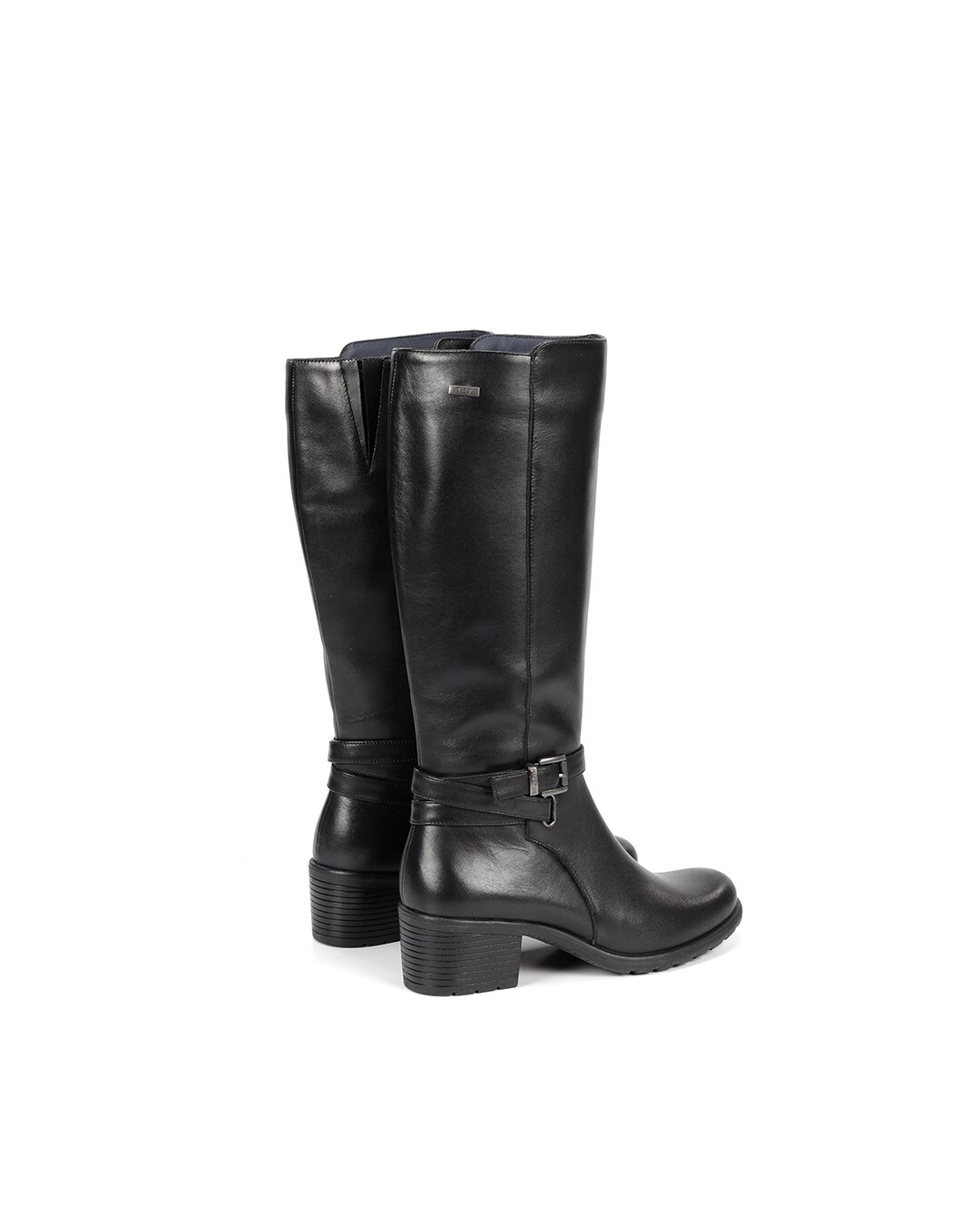 Botas Fabricadas em Pele Preto-4