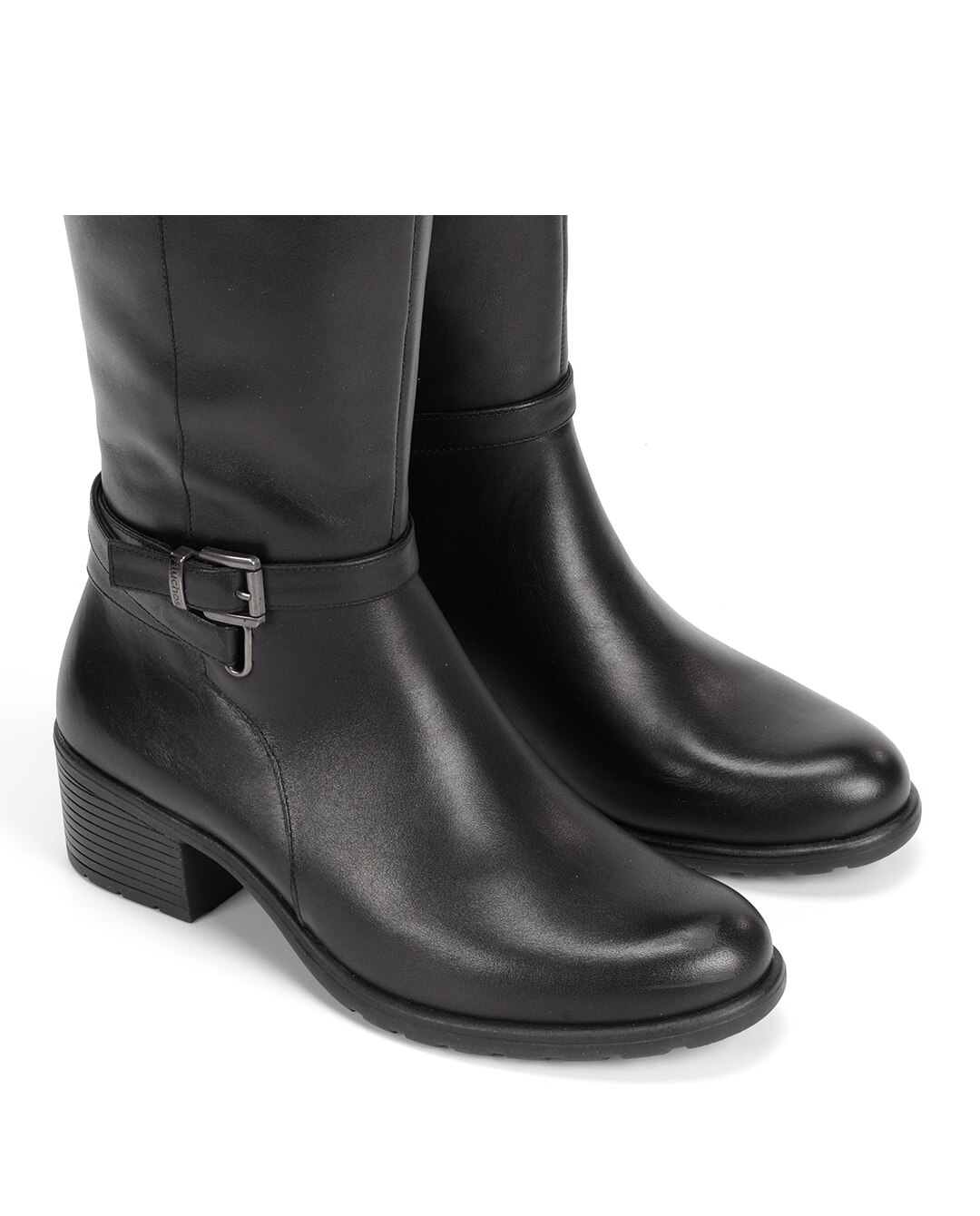 Botas Fabricadas em Pele Preto-6