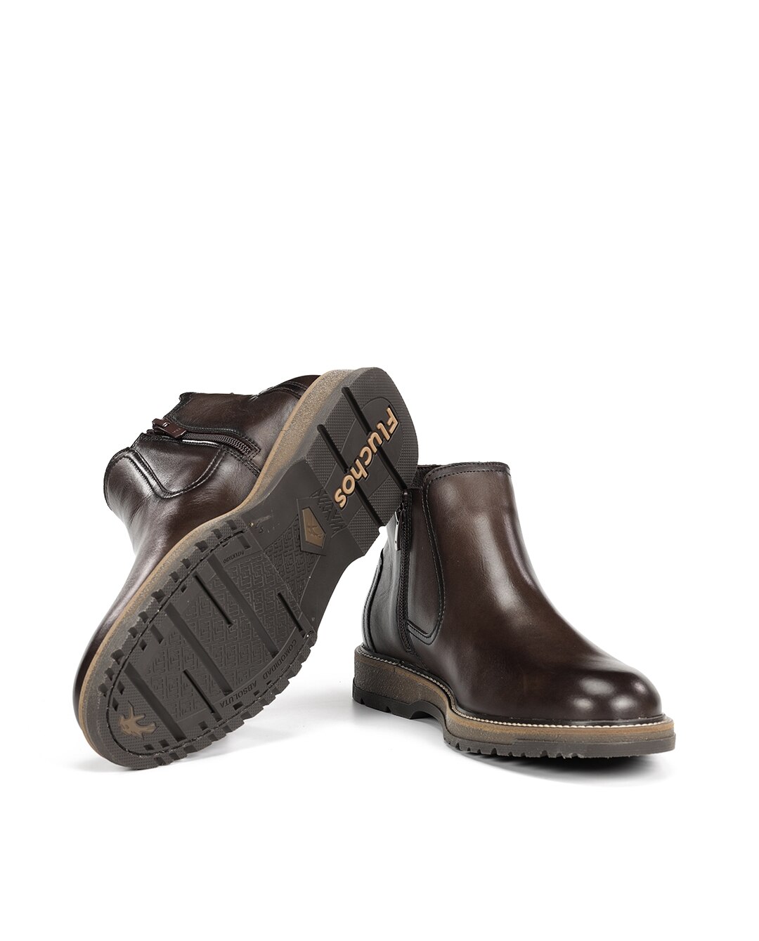 Botins Fabricados em Pele Castanho-escuro-4