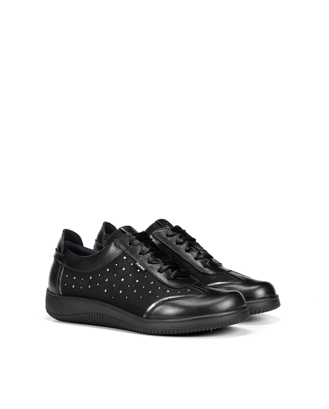 Sapatos de Cordões Fabricados em Pele Cinzento-escuro-2