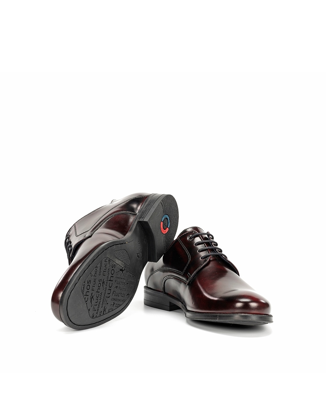 Sapatos de Cordões Fabricados em Pele Vermelho-4