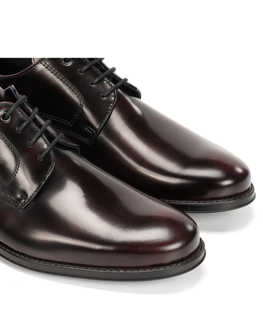 Sapatos de Cordões Fabricados em Pele Vermelho-6
