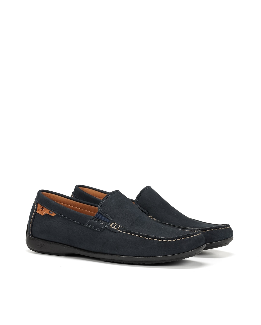 Mocassins Fabricados em Nobuck Azul-2