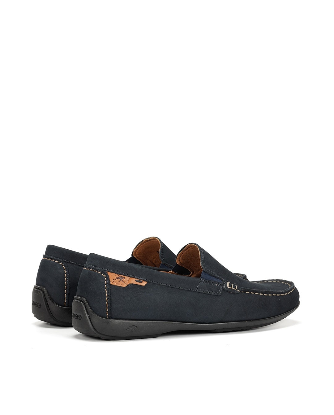Mocassins Fabricados em Nobuck Azul-3