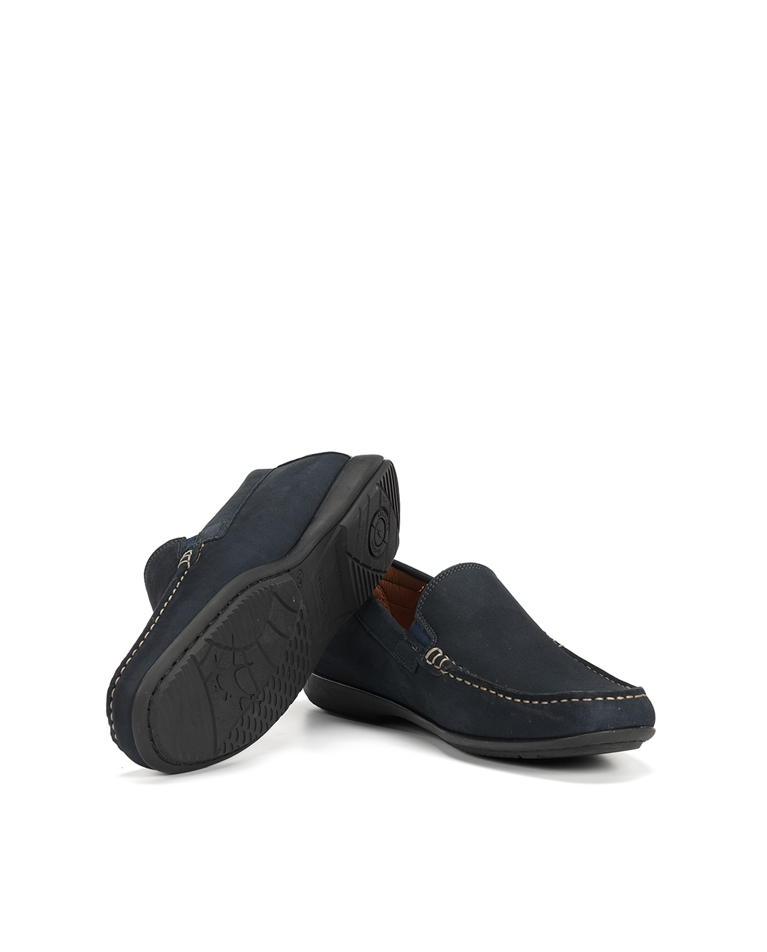 Mocassins Fabricados em Nobuck Azul-4