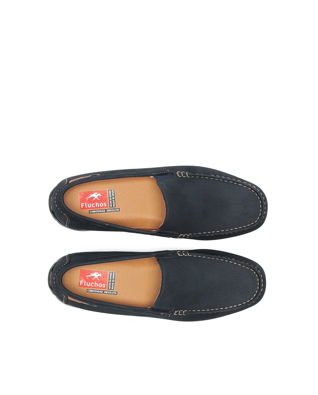 Mocassins Fabricados em Nobuck Azul-5