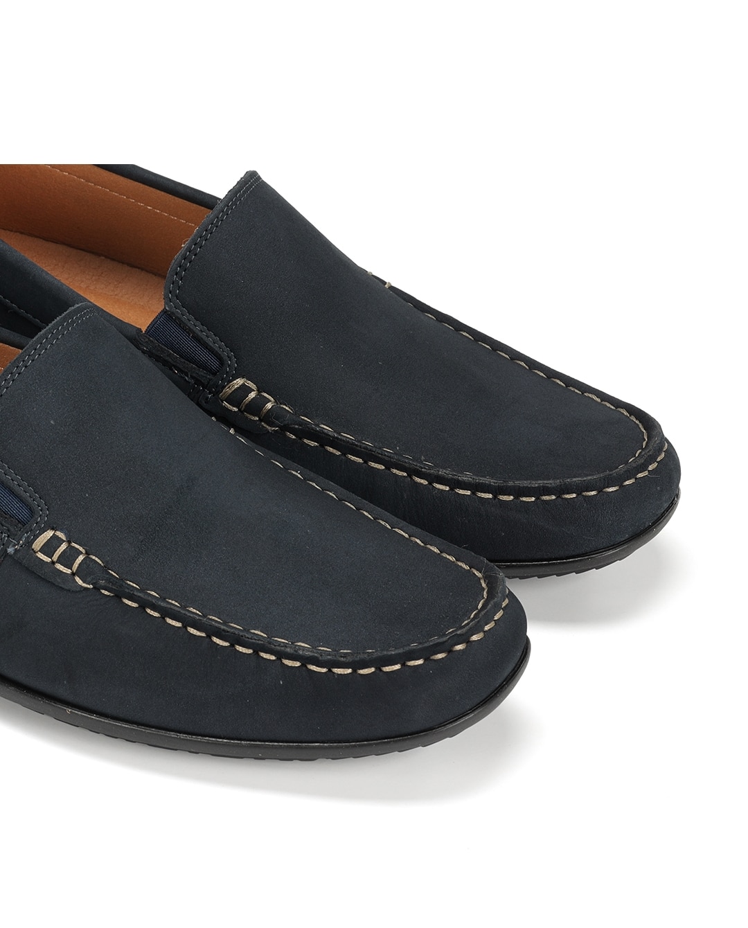 Mocassins Fabricados em Nobuck Azul-6