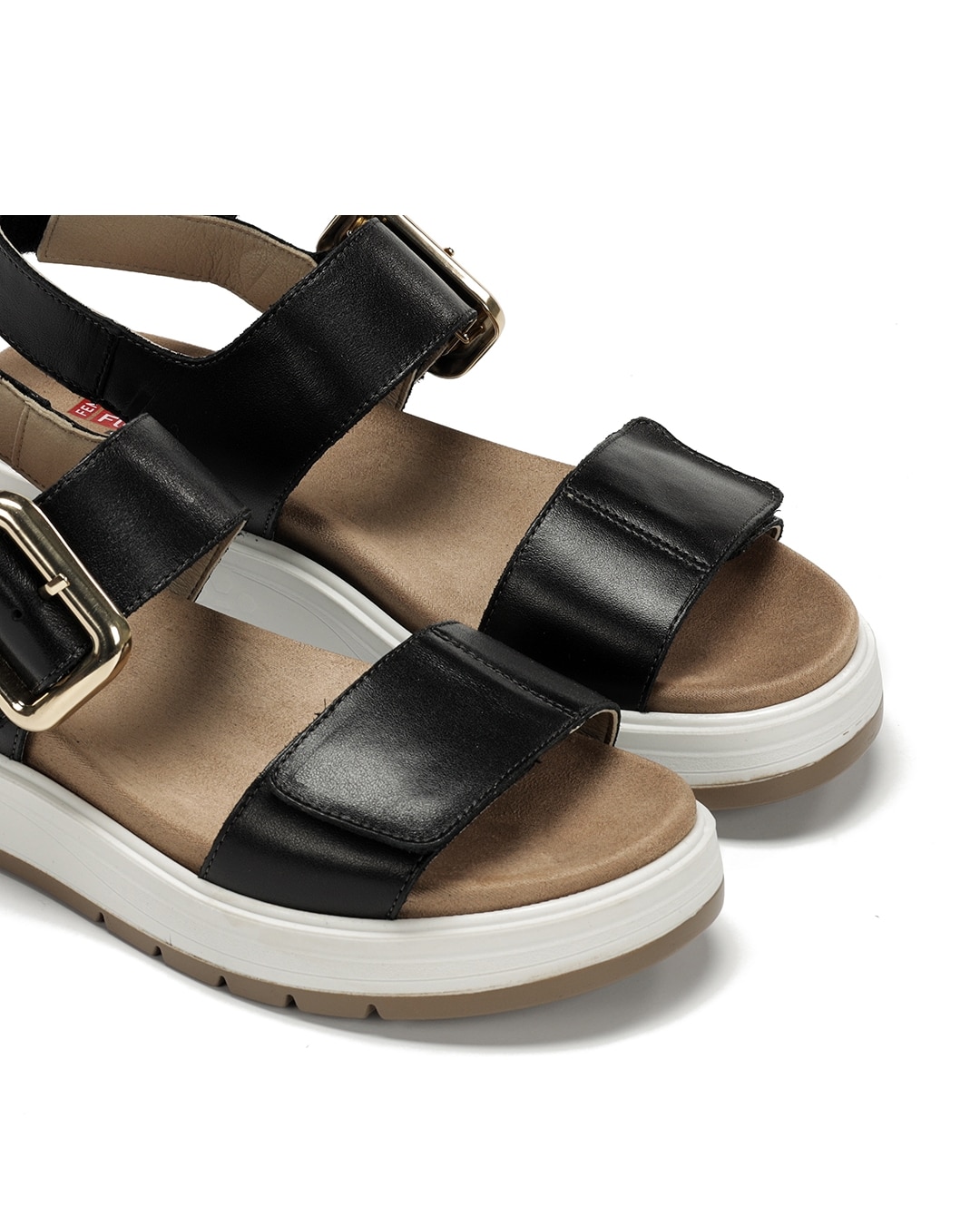 Sandálias Fabricadas em Pele Preto-4