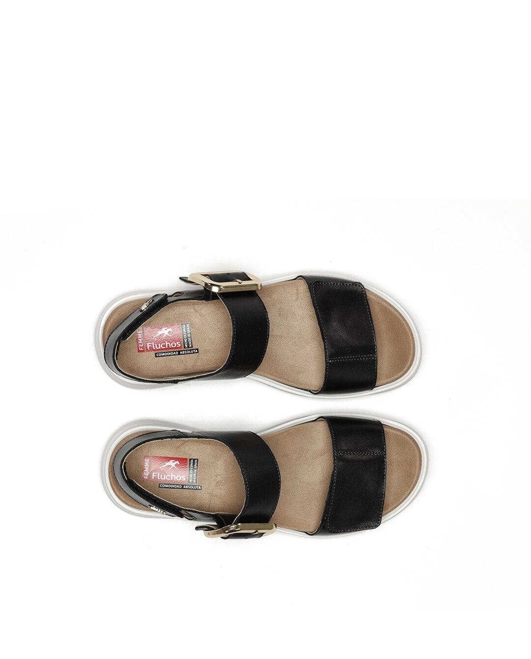 Sandálias Fabricadas em Pele Preto-5