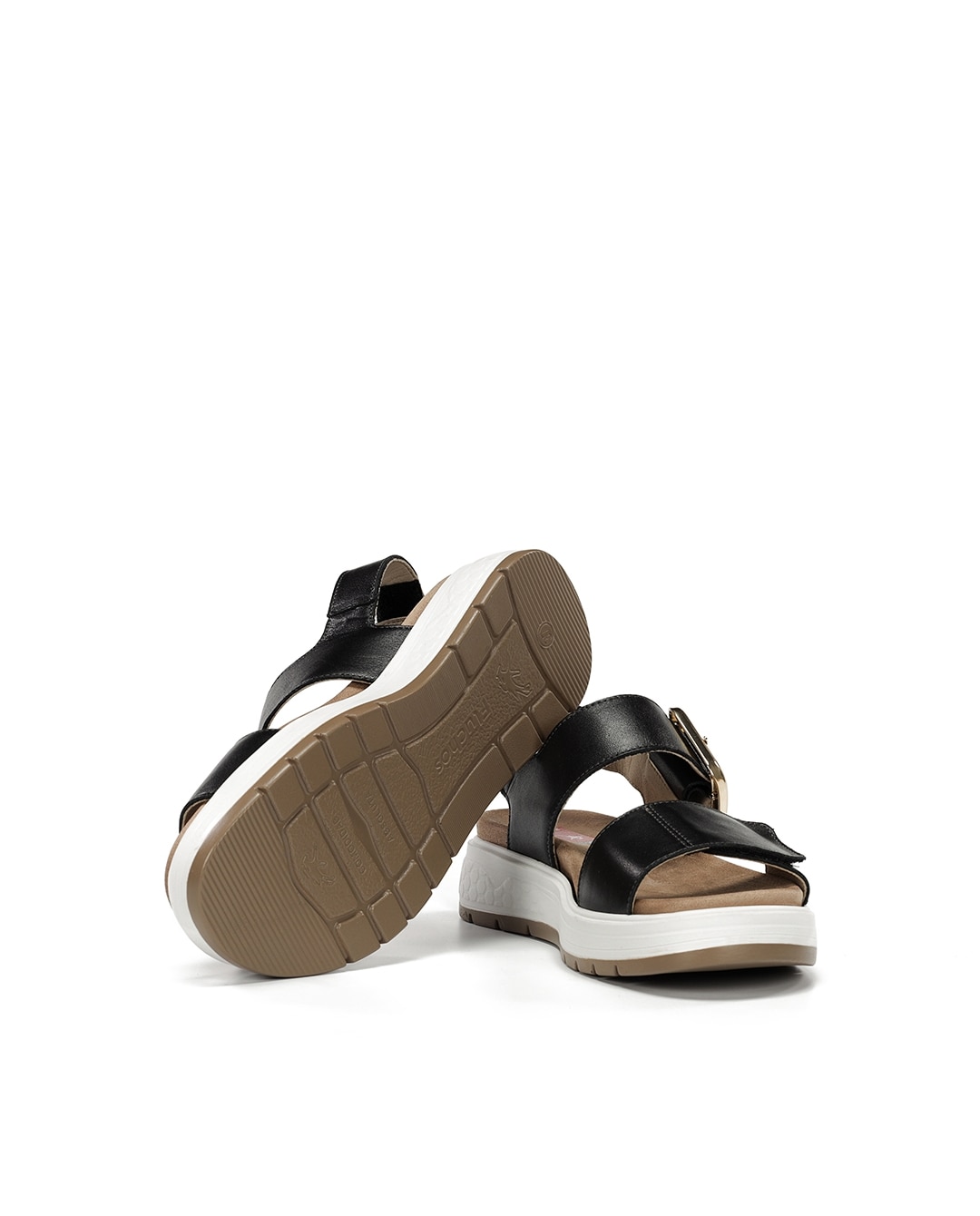 Sandálias Fabricadas em Pele Preto-6