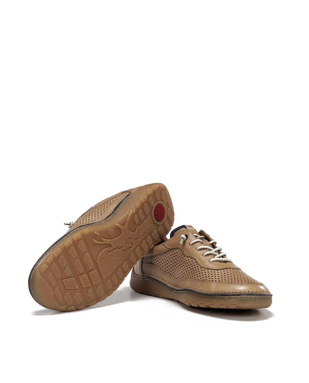 Sapatos de Cordões Fabricados em Pele Castanho-4