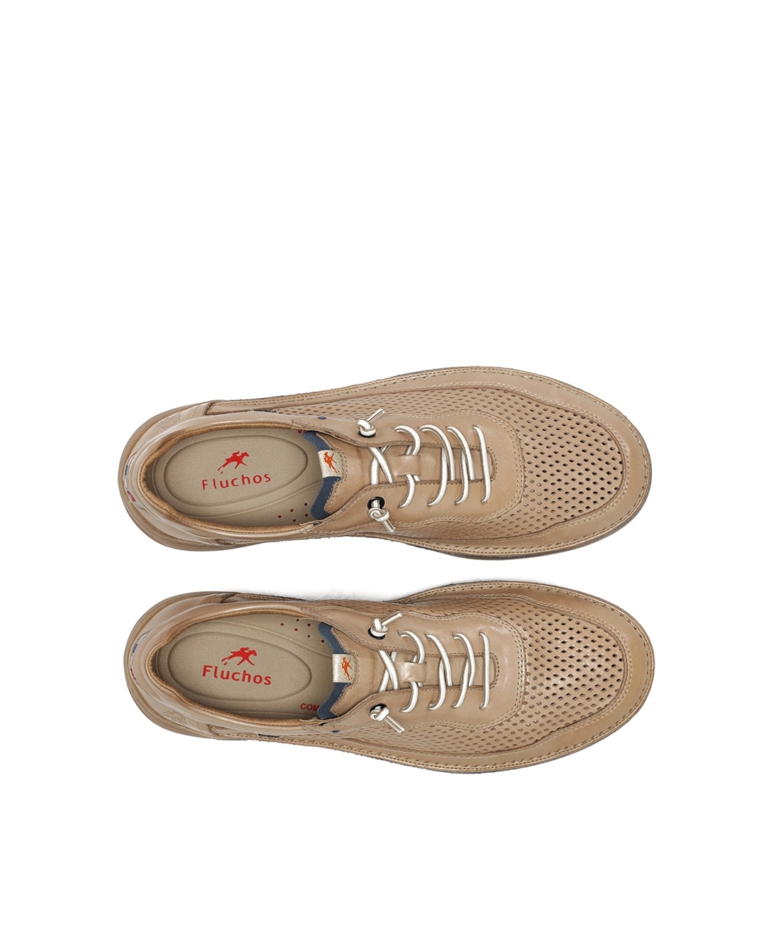 Sapatos de Cordões Fabricados em Pele Castanho-5