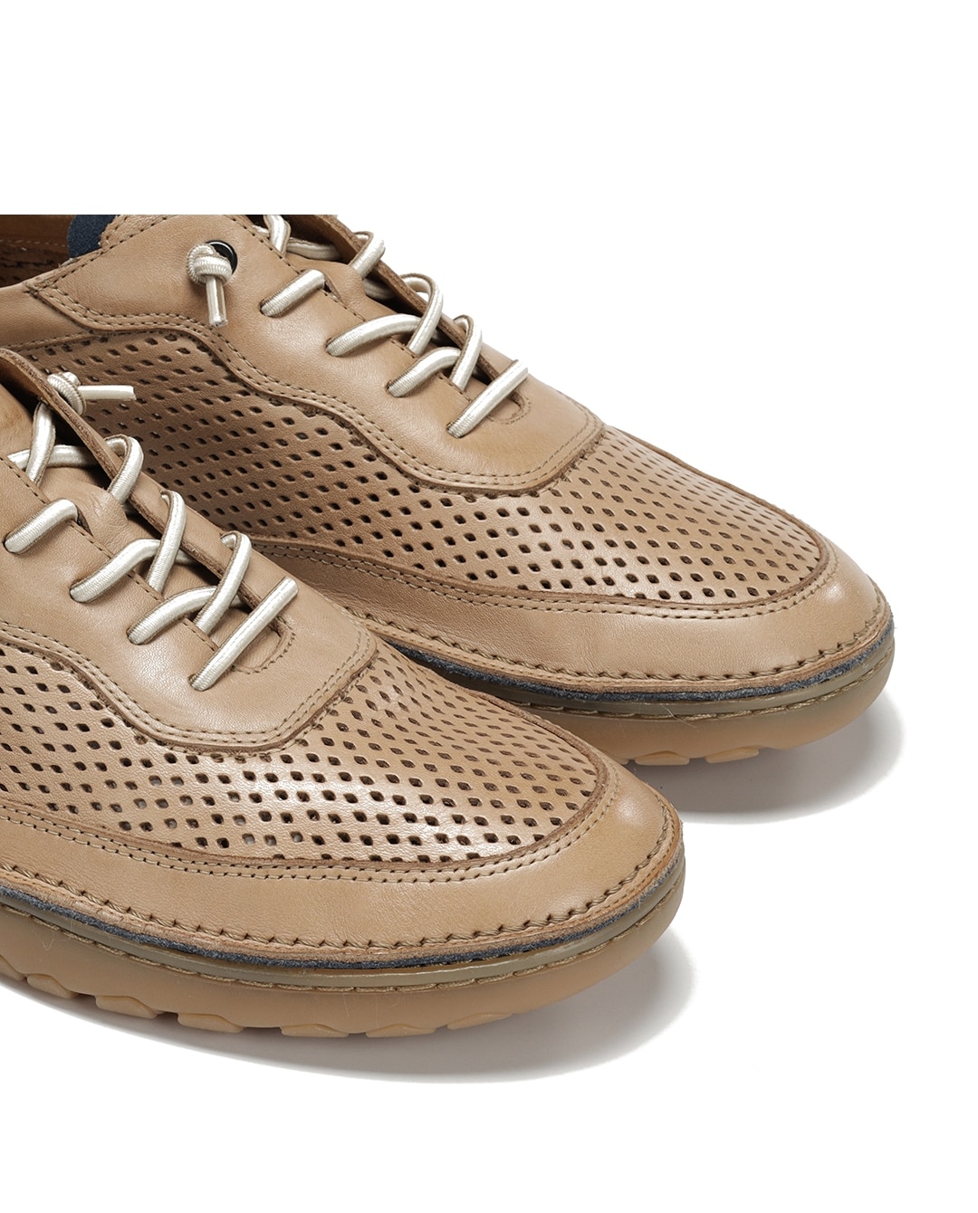 Sapatos de Cordões Fabricados em Pele Castanho-6