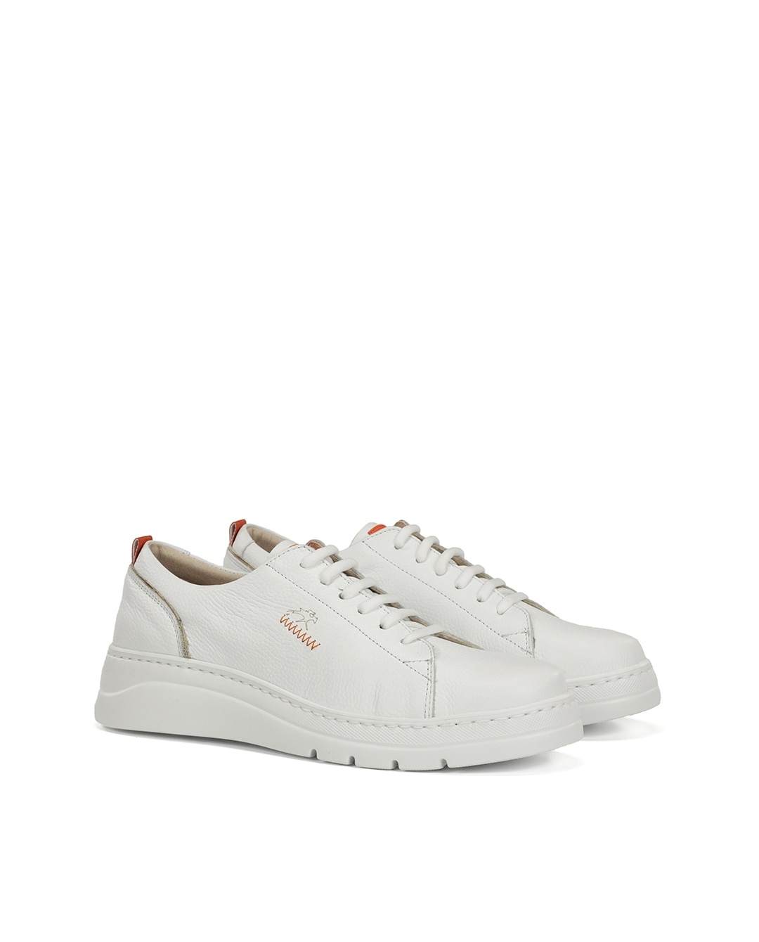 Sapatos de Cordões Fabricados em Pele Branco-2