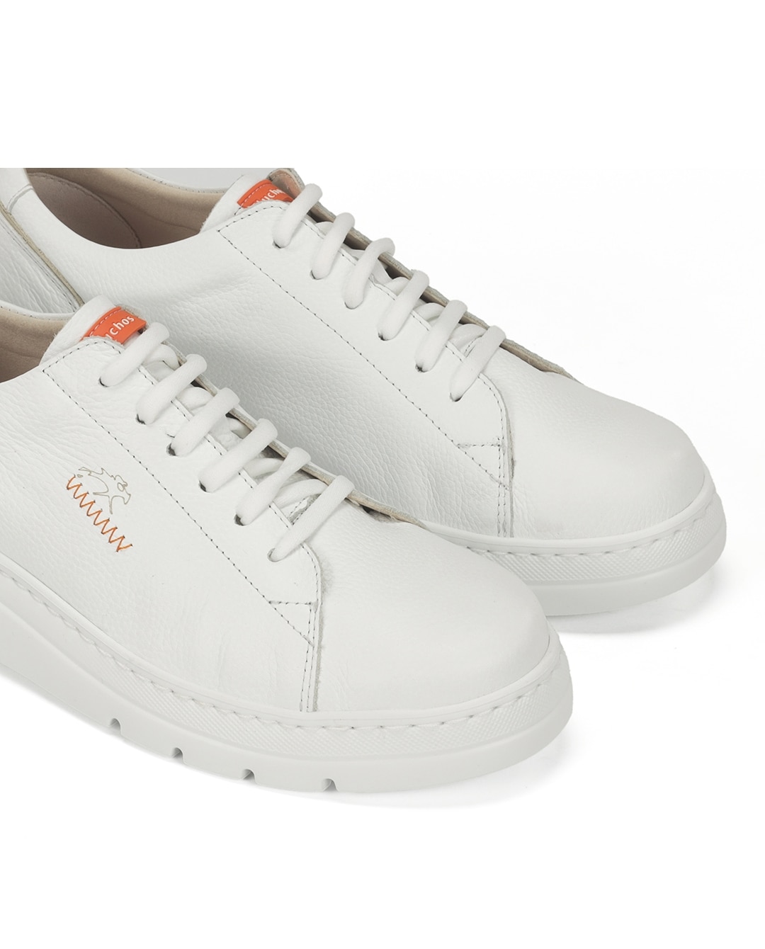Sapatos de Cordões Fabricados em Pele Branco-6