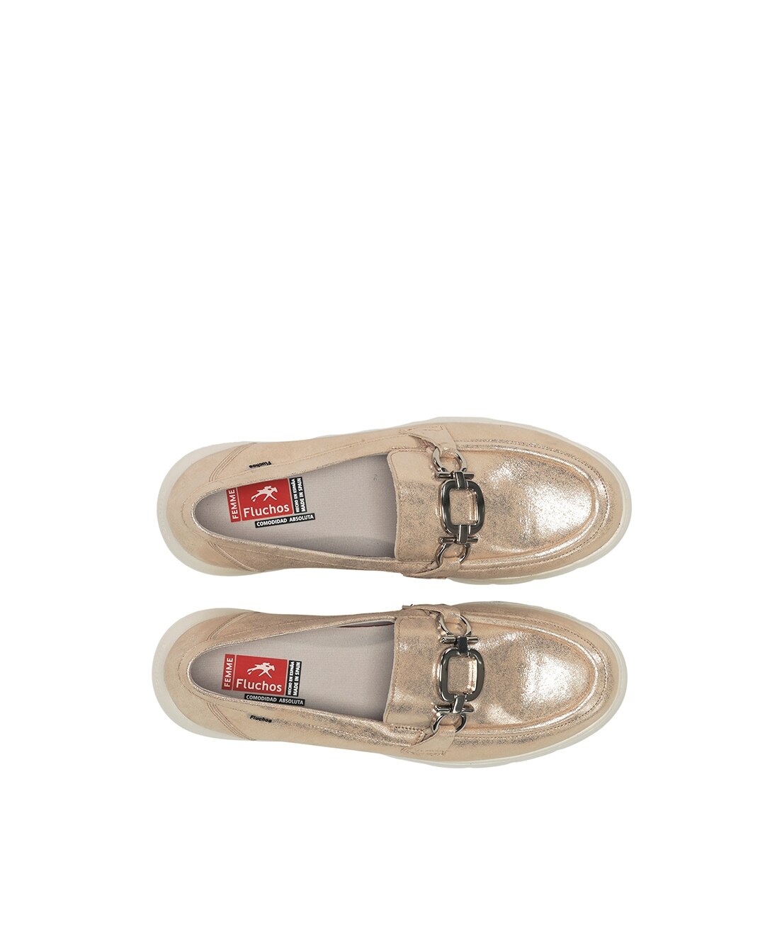 Mocassins Fabricados em Pele Ouro-5
