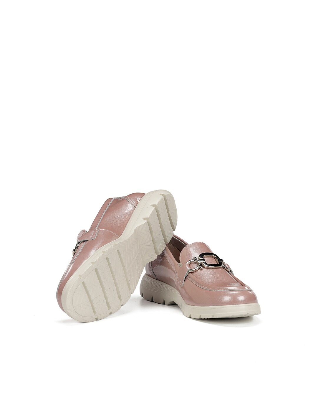 Mocassins Fabricados em Pele Rosa-4