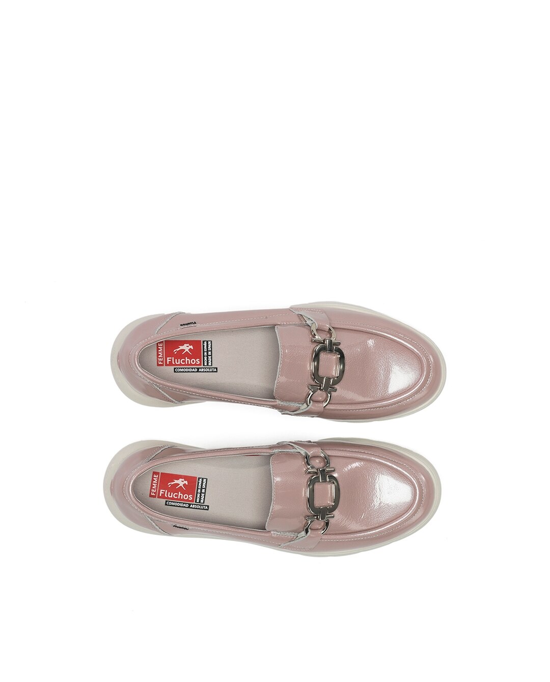 Mocassins Fabricados em Pele Rosa-5