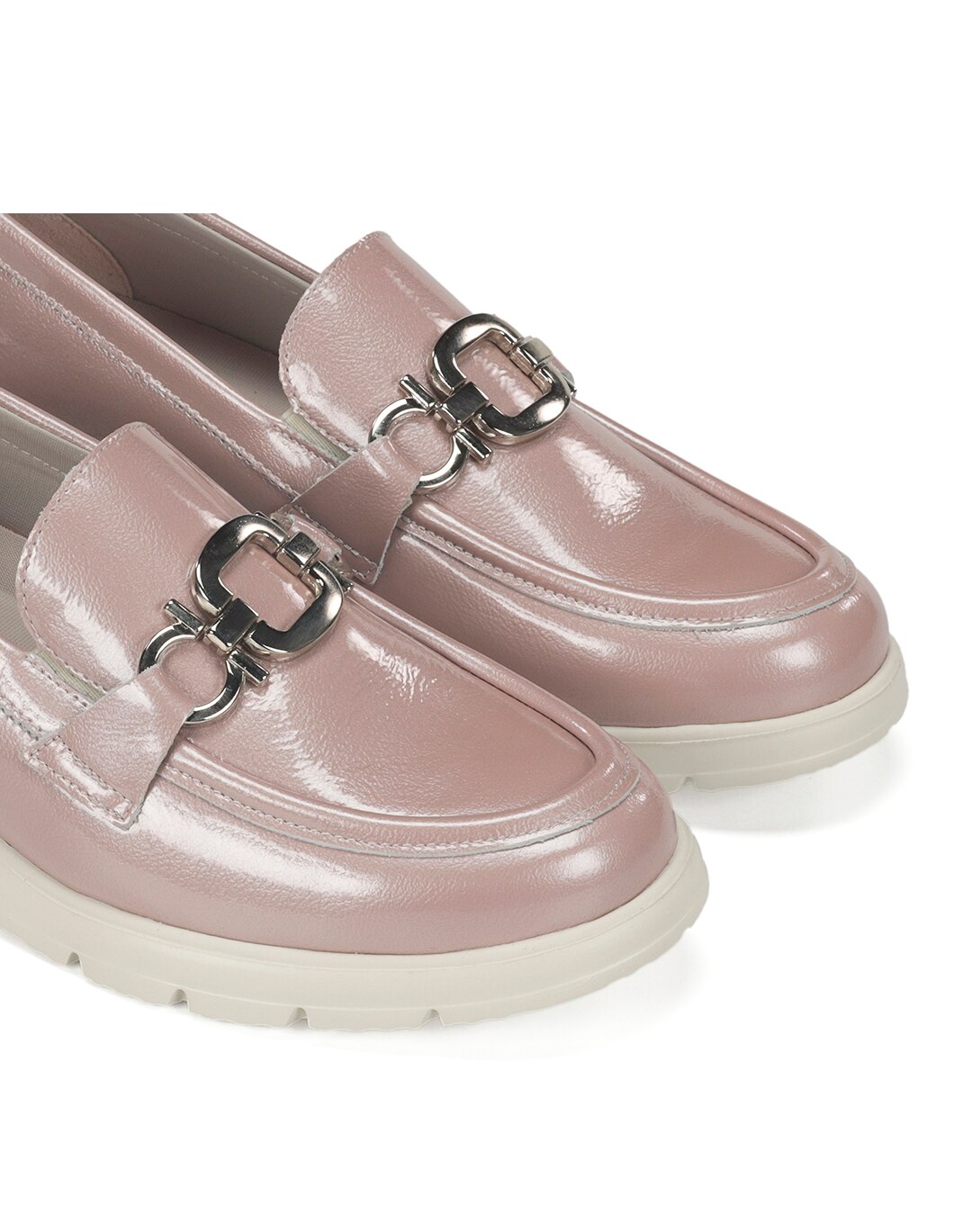 Mocassins Fabricados em Pele Rosa-6