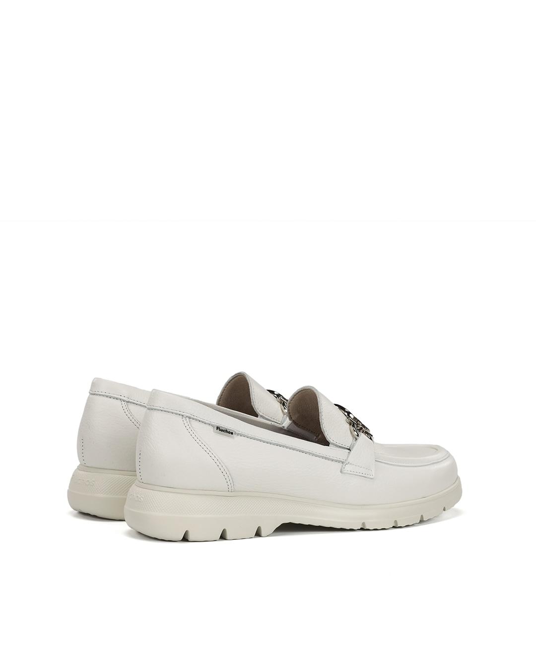 Mocassins Fabricados em Pele Branco-3
