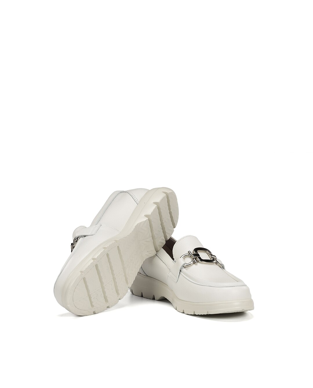 Mocassins Fabricados em Pele Branco-4