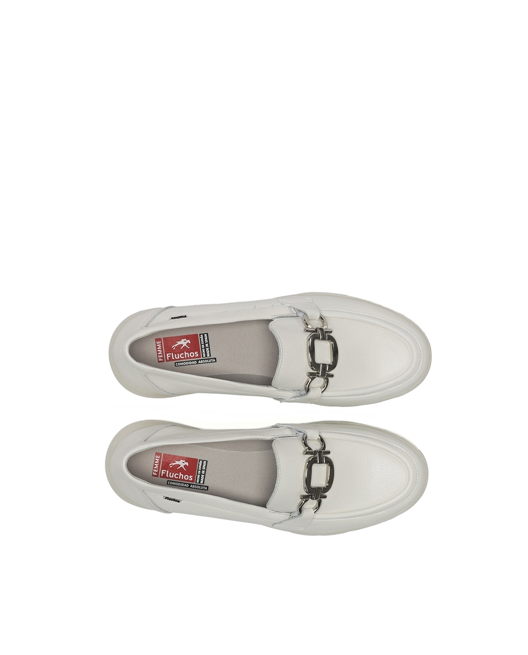 Mocassins Fabricados em Pele Branco-5