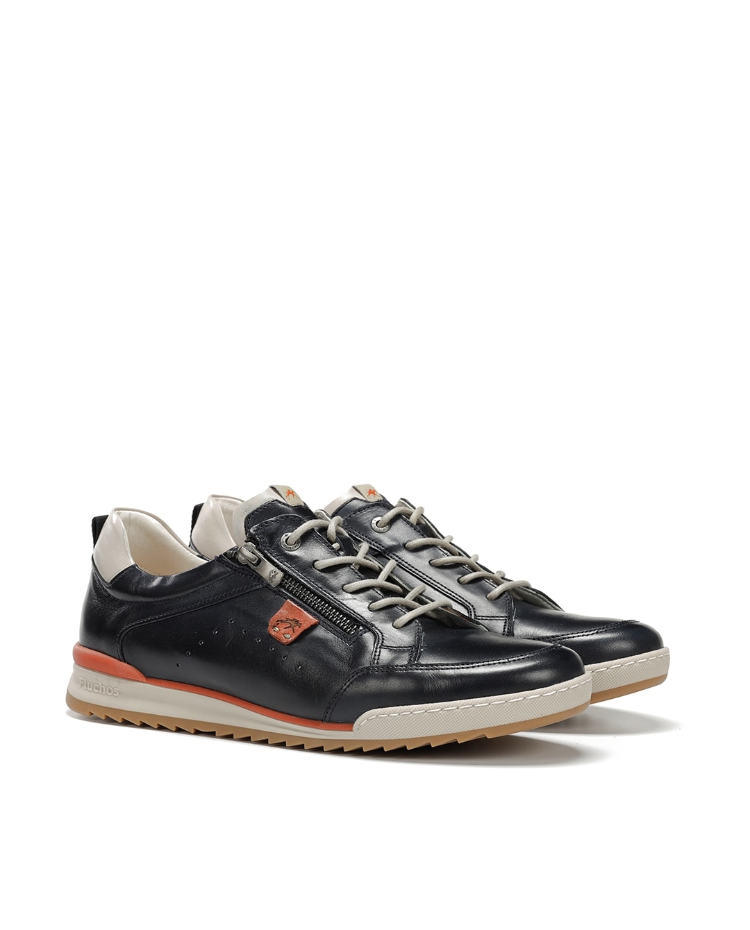 Sapatos de Cordões Fabricados em Pele Azul-2