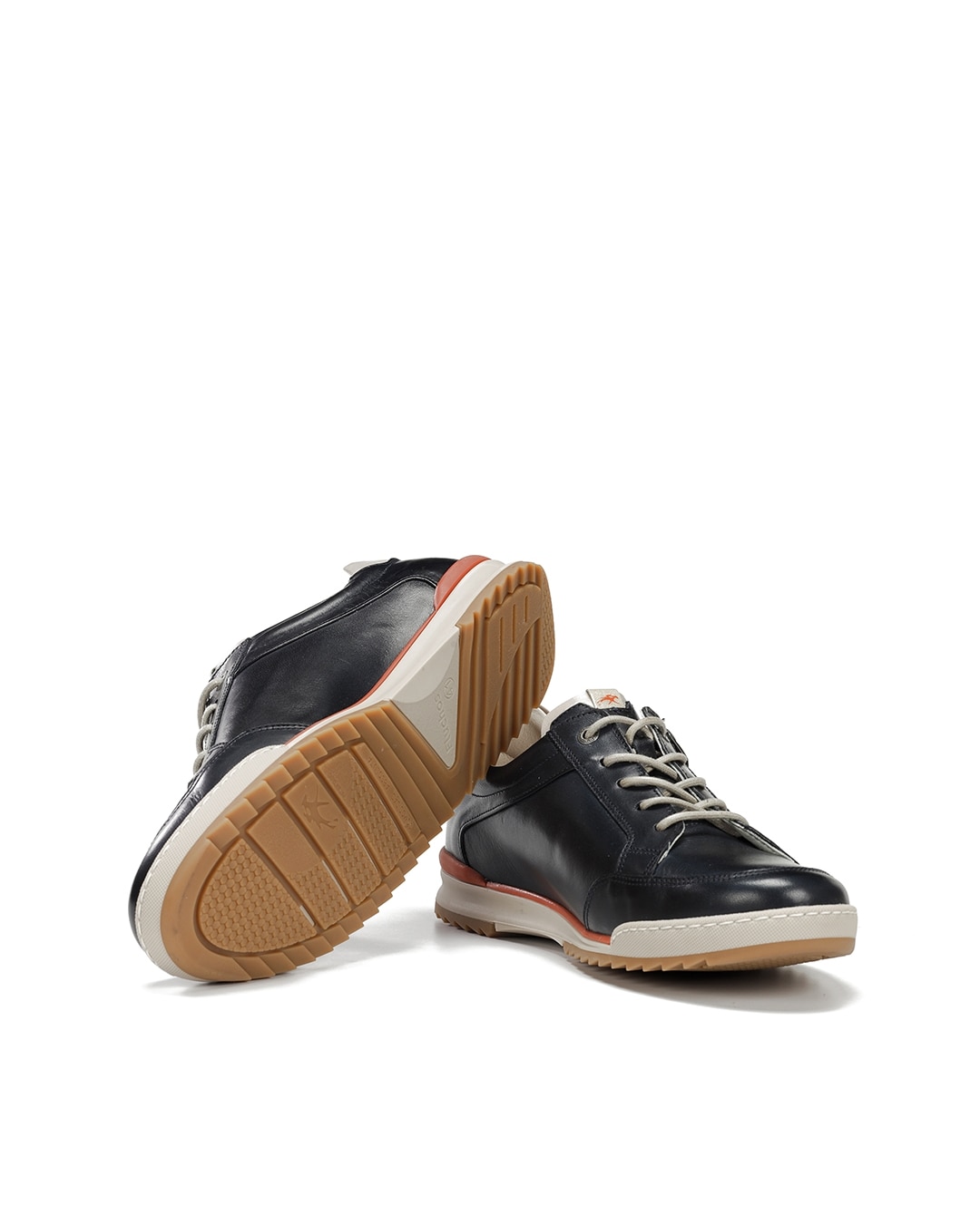 Sapatos de Cordões Fabricados em Pele Azul-4