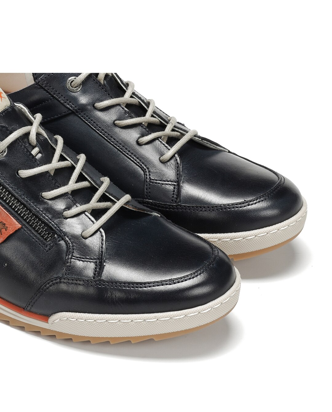 Sapatos de Cordões Fabricados em Pele Azul-6