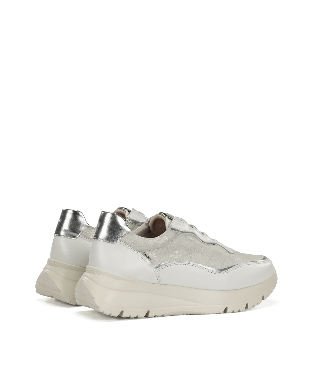 Sapatos de Cordões Fabricados em Pele Branco-3