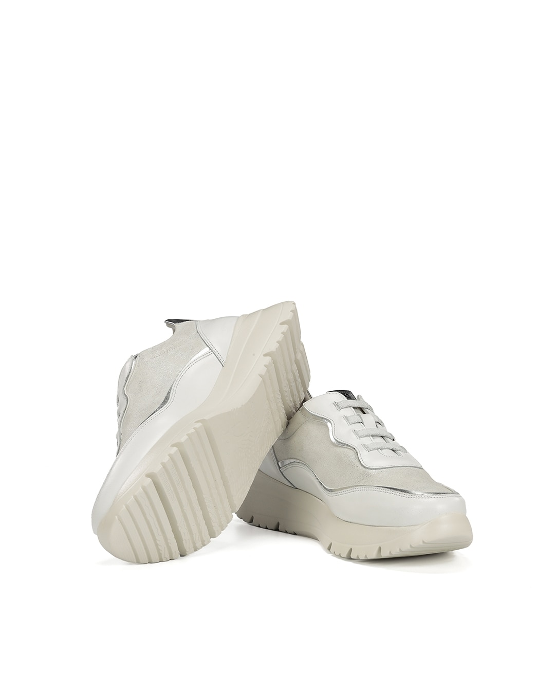 Sapatos de Cordões Fabricados em Pele Branco-6