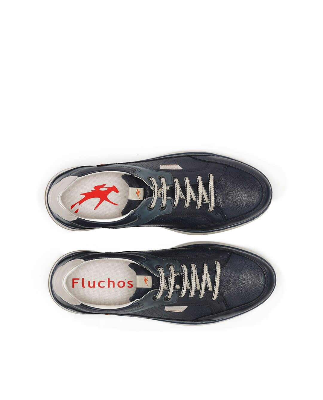 Sapatos de Cordões Fabricados em Pele Azul-5
