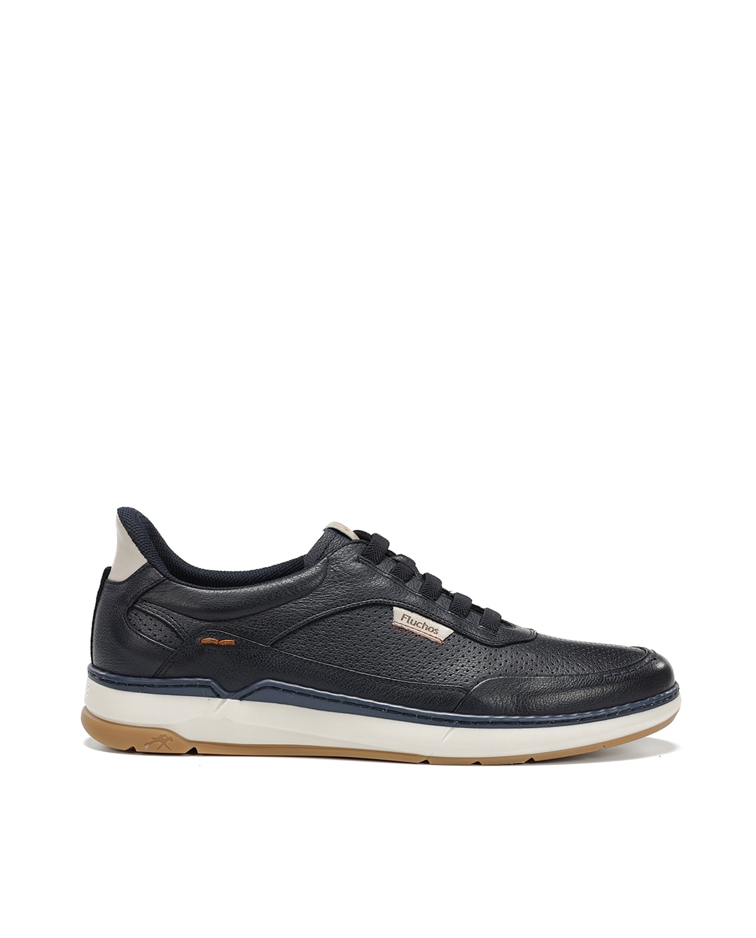 Sapatos de Cordões Fabricados em Pele Azul-1