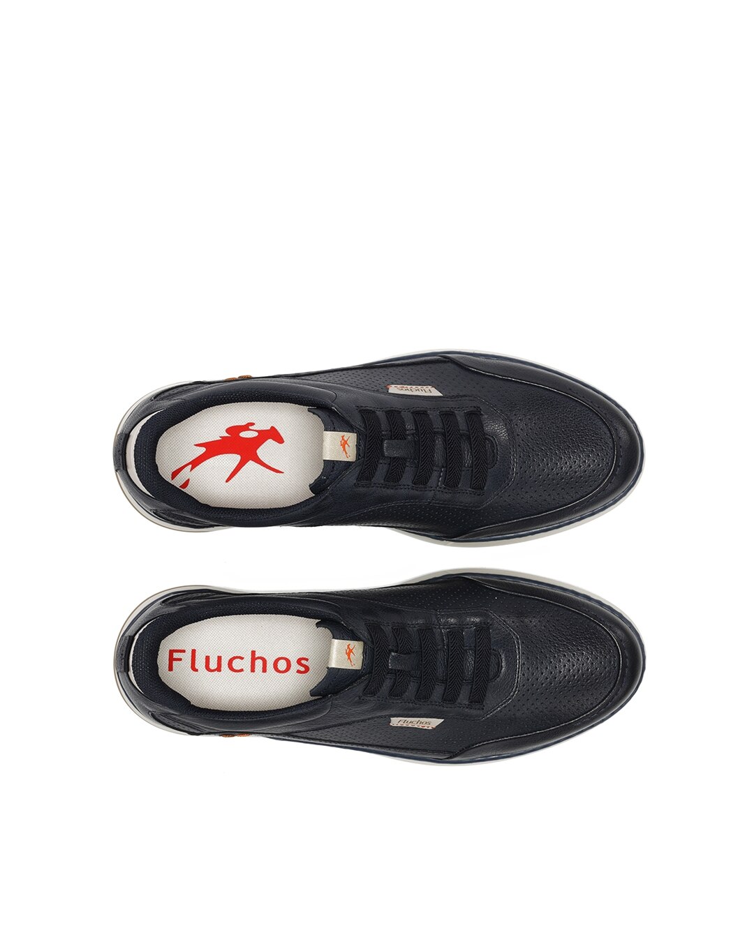 Sapatos de Cordões Fabricados em Pele Azul-5