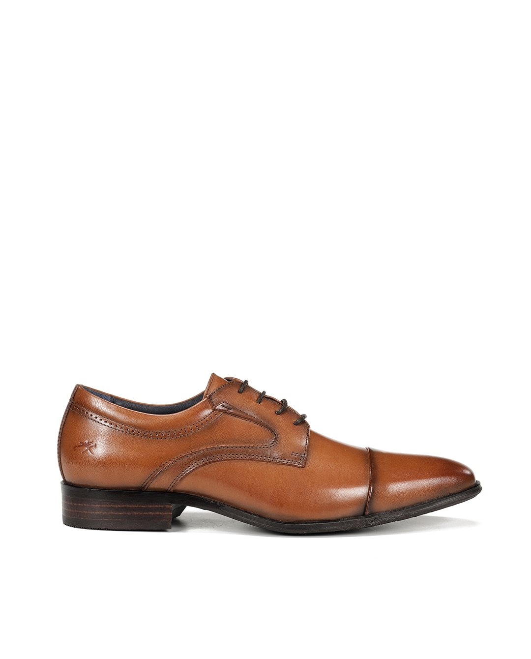 Sapatos de Cordões Fabricados em Pele Castanho-1