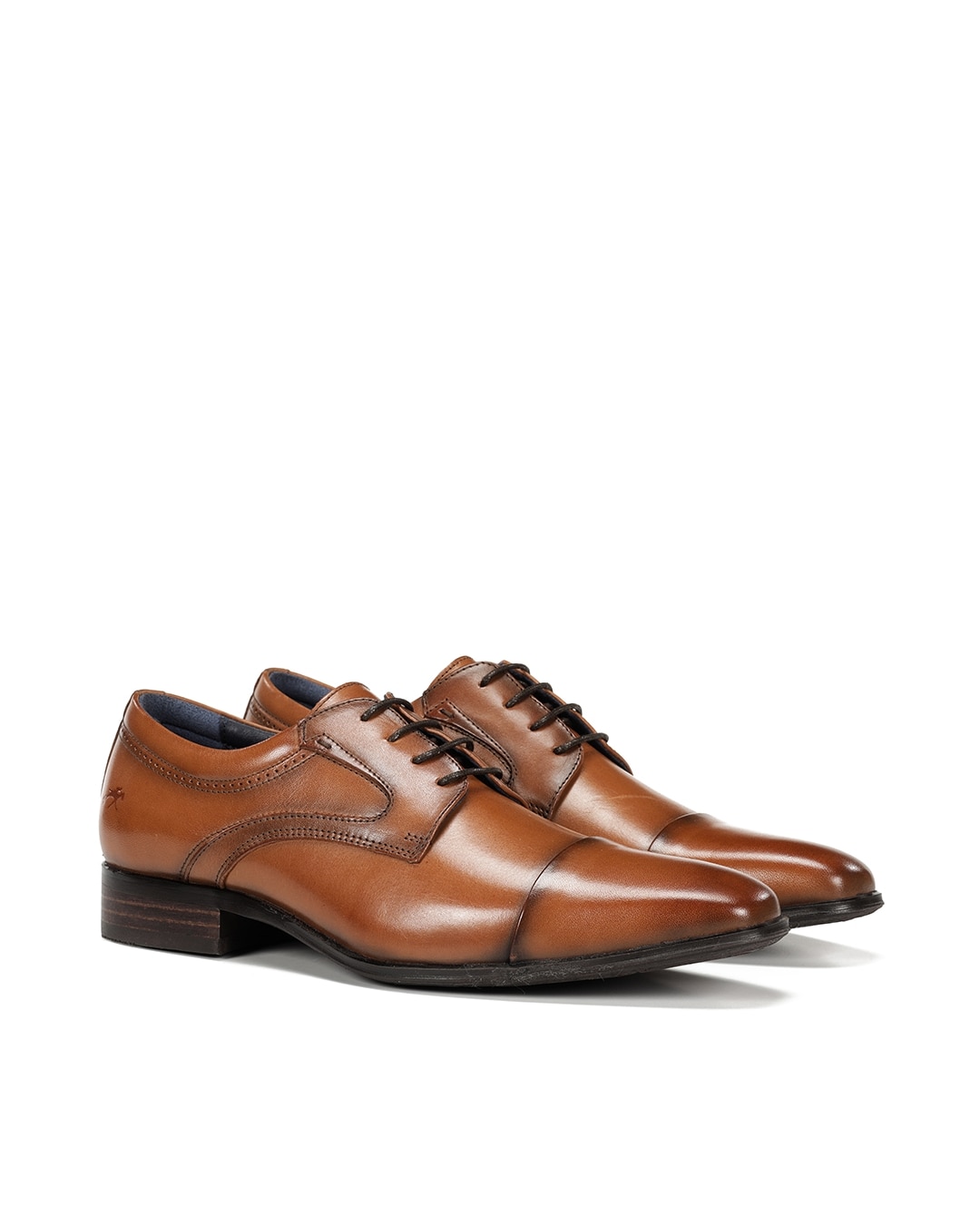 Sapatos de Cordões Fabricados em Pele Castanho-2