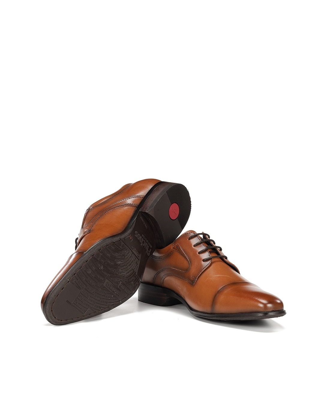 Sapatos de Cordões Fabricados em Pele Castanho-4