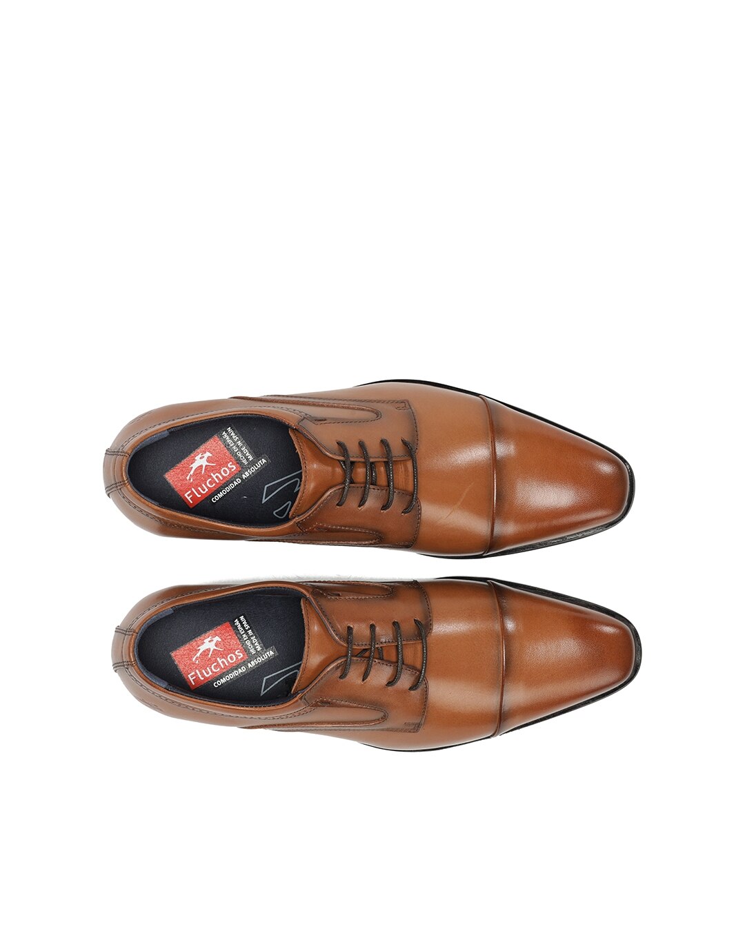 Sapatos de Cordões Fabricados em Pele Castanho-5