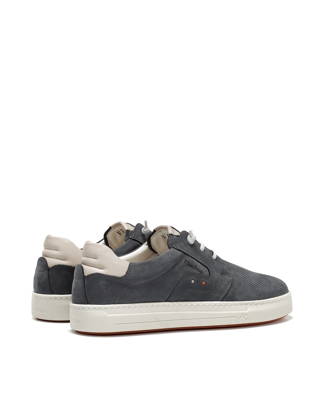 Sapatos de Cordões Fabricados em Nobuck Azul-3